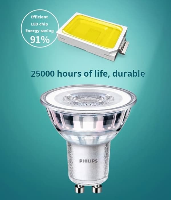 Philips LED Classic GU10 lämmin valo 1 kpl (6,2 W), himmennettävä LED-ajovalo, lämmin valkoinen, himmennettävä lämmin valo