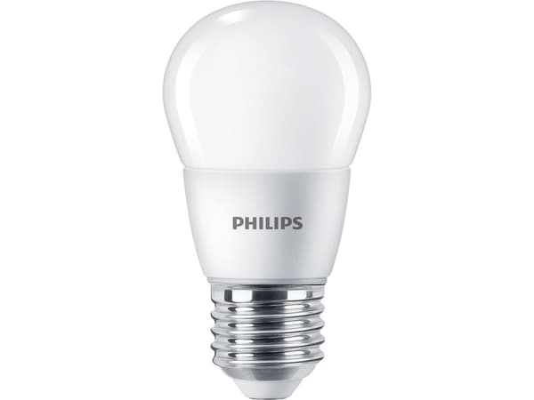 Philips - LED-glödlampa - form: P48 - glaserad finish - E27 - 7 W (motsvarande 60 W) - klass E - svalt vitt ljus - 4000 K