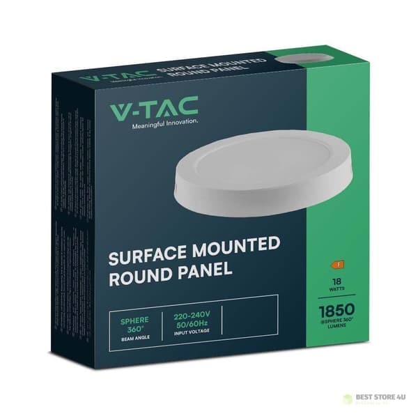 LED-panel V-TAC Ytmonterad Premium Downlight 18W Rund fi215 VT-60018 3000K 1850lm