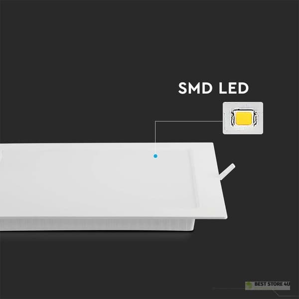 V-TAC LED-paneeli upotettava Premium-alasvalo 6W neliö 120x120 VT-61006 4000K 660lm