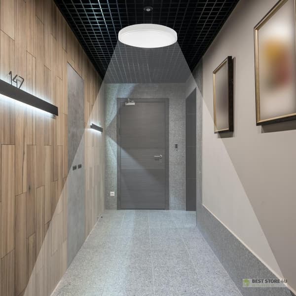 V-TAC 36W LED Loftlampe Rund 42cm Påbygningsmonteret Fjernbetjening Bevægelsessensor IP44 Hvid VT-8630S 4000K 3820lm