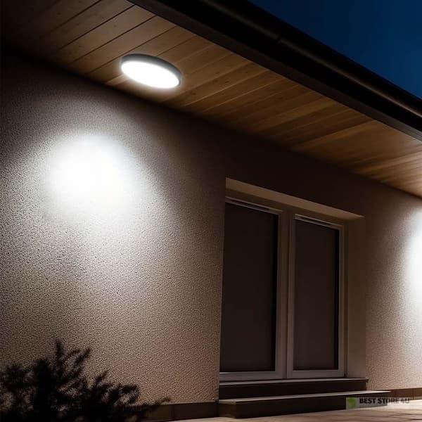 V-TAC 24W LED Loftlampe Rund 35cm Påbygningsmonteret Fjernbetjening Bevægelsessensor IP44 Sort VT-8624S 4000K 2500lm