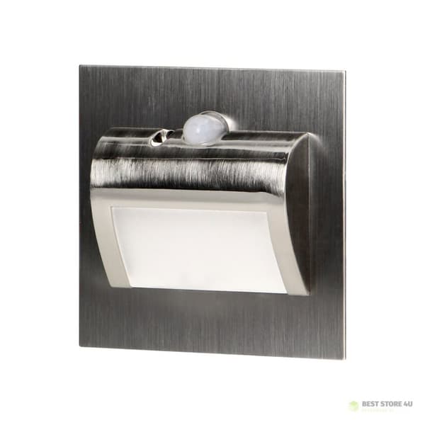 DRACO LED NEW 1,5W, infälld trappbelysning, 12VDC, 30lm, 3000K, satin, rörelse- och skymningssensor
