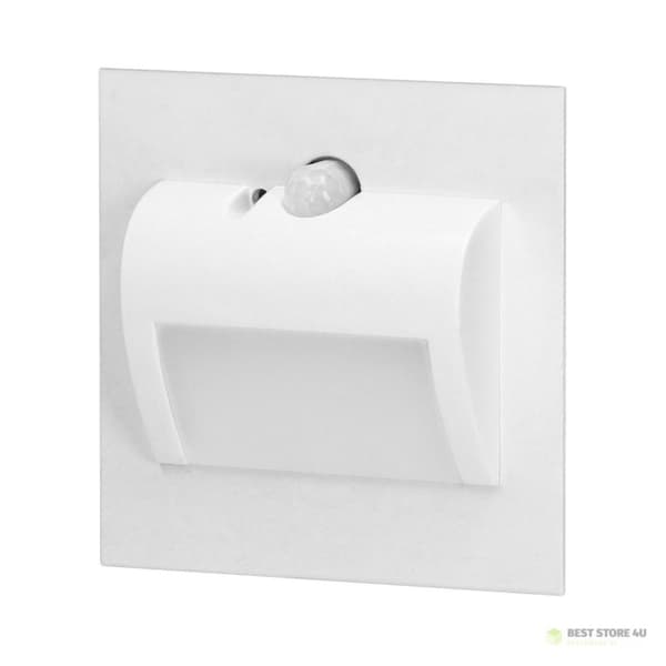 DRACO LED NEW 1,5W, infälld trappbelysning, 12VDC, 30lm, 3000K, vit, rörelse- och skymningssensor