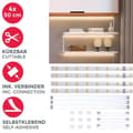 Miniatyrbild 3 av 4: Set med 4 LED-strips på 50 cm (totalt 2 m) vit dekorativ belysning kök TV-skärmkontakter ingår