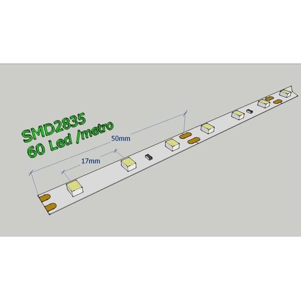 Jandei- Led list 12V 6000K 60leds IP20 SMD2835 5 M rulle