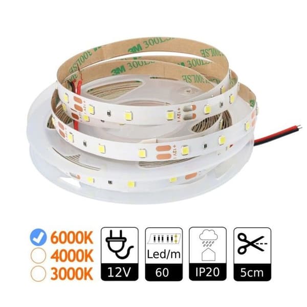 Jandei- Led list 12V 6000K 60leds IP20 SMD2835 5 M rulle