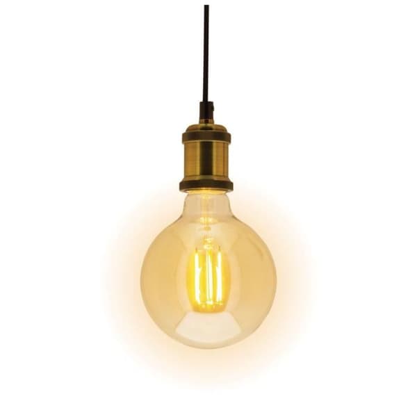 LED-lampa ansluten Filament E27 G125 Transparent 5,5W kons. Ljusdimning - KRFDE470B125ACCT - KOZII