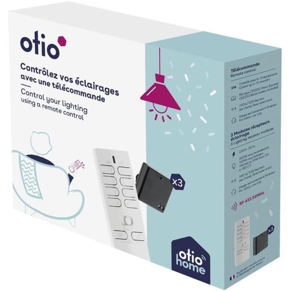 Paket med ansluten belysning - Otio - E27 - LED - Kompatibel med Alexa - Fjärrkontroll ingår