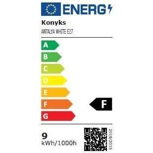 WiFI + BT LED-lampa, 780 Lumen, 9W, Dimbar Vit - Konyks Antalya Vit E27