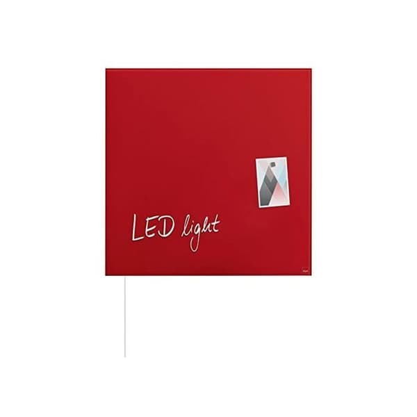 SIGEL GL402 Magnetisk glastavla, med LED-belysning, 48 x 48 cm, röd - Artverum