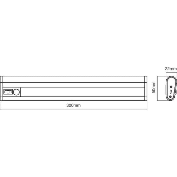 Luminaire LED - LEDVANCE - Linjär LED Mobilt Usb 300 - Uppladdningsbar - Rörelsedetektor - Silver