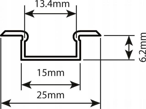 Bandy LED - LED-remsa Prescot - MICRO-K-ALU-MLC-1M - LED-stripprofil 1m mjölkaktig, infälld, anodiserad COM