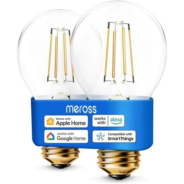Meross LED-lampa med anslutning, E27 smart Edison filamentlampa kompatibel med Apple HomeKit, Alexa och Google Home, 810 LM