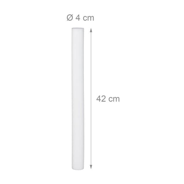 Relaxdays - 10046995 - Ljusstav i 20-pack, Skum, 3 Effekter, för fester och bröllop, Längd: 42 cm, Vit