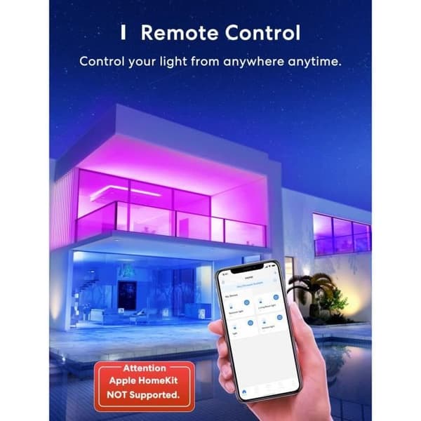 meross RGBWW Dimmable Smart Glödlampa Kompatibel med Alexa och Google Home - 2-pack
