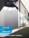Miniatyrbild 3 av 10: LED-lampa med 3 kraftfulla lampor (74 lysdioder) &amp; rörelsesensor