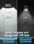 Miniatyrbild 7 av 10: LED-lampa med 3 kraftfulla lampor (74 lysdioder) &amp; rörelsesensor