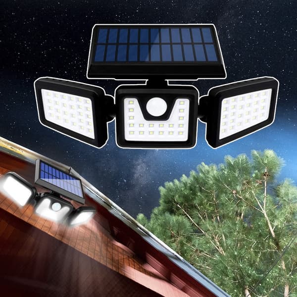 LED-lampa med 3 kraftfulla lampor (74 lysdioder) &amp; rörelsesensor