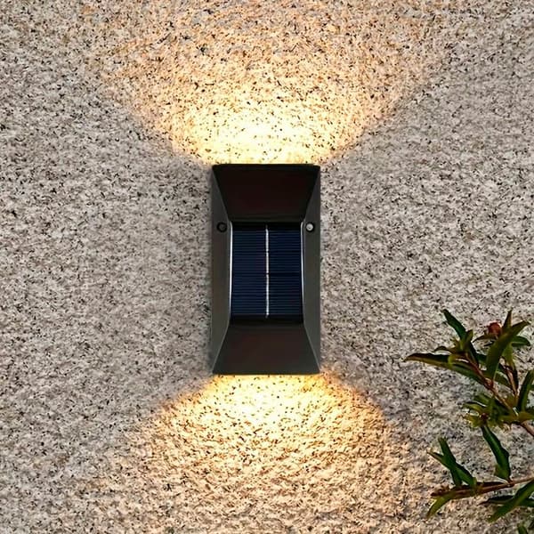 LED-solcellsvägglampa (up-downlight), 2 st. svart
