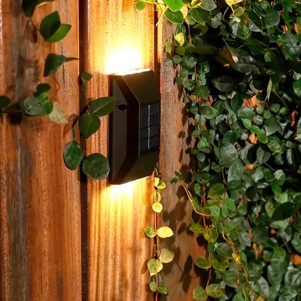 LED-solcellsvägglampa (up-downlight), 2 st. svart