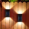 Miniatyrbild 5 av 7: LED-solcellsvägglampa (up-downlight), 2 st. svart