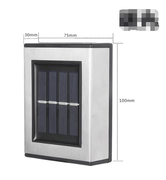 LED solcell Vägglampa (up-downlight), 2 stycken i rostfritt stål eller svart