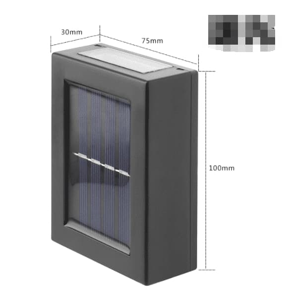 LED solcell Vägglampa (up-downlight), 2 stycken i rostfritt stål eller svart