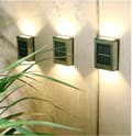 Miniatyrbild 2 av 6: LED solcell Vägglampa (up-downlight), 2 stycken i rostfritt stål eller svart
