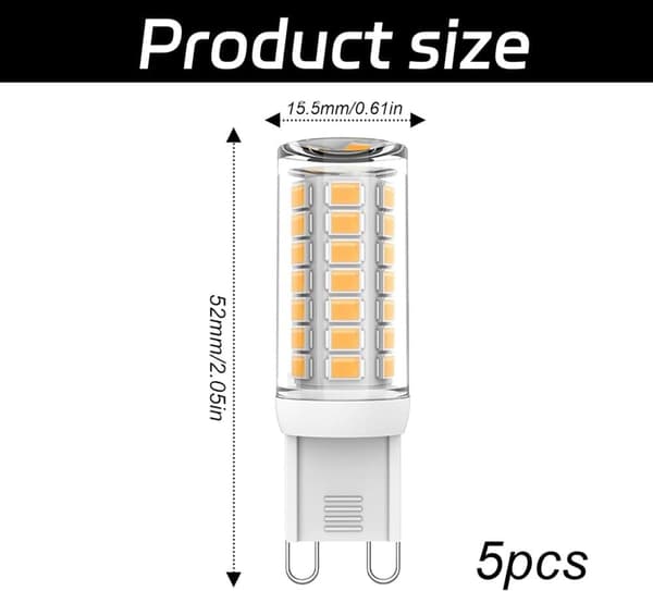 Lollanda G9 LED pærer 3W – Hvidt lys – 5stk