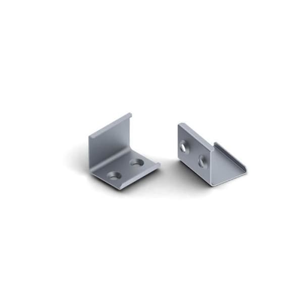 Monteringsstöd för aluminiumprofil för LED-band alu-45 - PEREL - Smedsstål - Silver - Grå