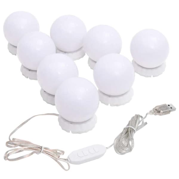 Spegelbelysning med 8 LED-lampor varmvit och kallvit