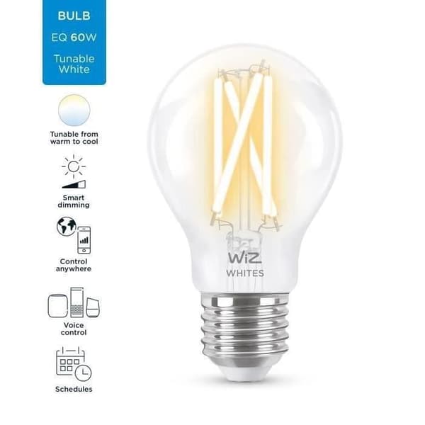 WiZ-ansluten glödlampa Vit variabel E27 60W