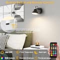Miniatyrbillede 5 af 7: OBOSOE USB-opladet RGB LED-lys med fjernbetjening – E27 Smart pære, 12 farver + dæmpbar (800 lumen), 3-timers timer, genopladeligt natlys