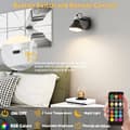 Pikkukuva 4 / 7: OBOSOE 2 Pack USB-ladattavat LED-valot kaukosäätimellä - E27 RGB värinvaihto, himmennettävä (800LM), 3 tunnin ajastin, langallinen yövalo