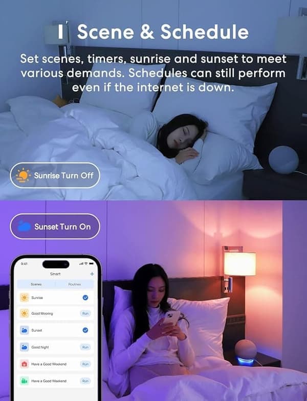 2 Pcs Smart WiFi LED-lampor E27 - Kompatibel med Apple HomeKit, Siri, Alexa, Google Assistant & SmartThings