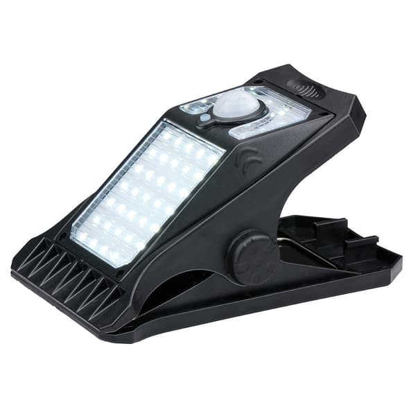 LED-lys med klemme og solcellelading