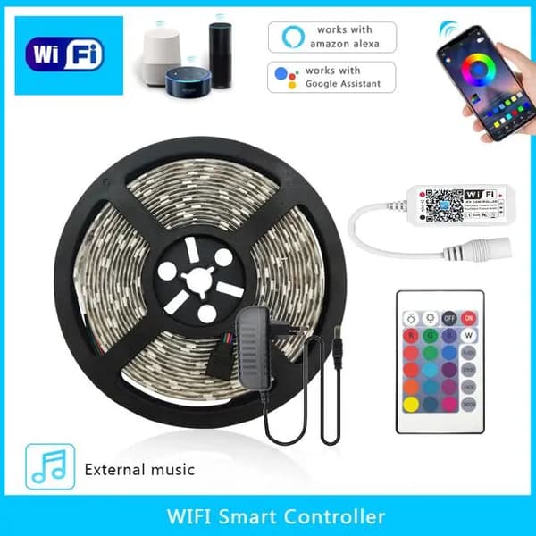 LED Strip Lights, Bluetooth-anslutning, Vattentät Teknologi, RGB 5050, IP20 Ej Vattentät