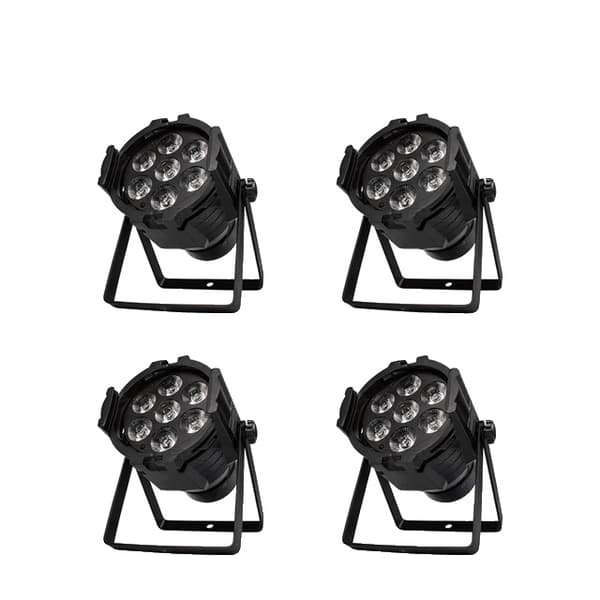 LED Par Lys, RGBWA+UV Vask, Aluminium Kroppen, 4 stk 7x18w, EU-stik