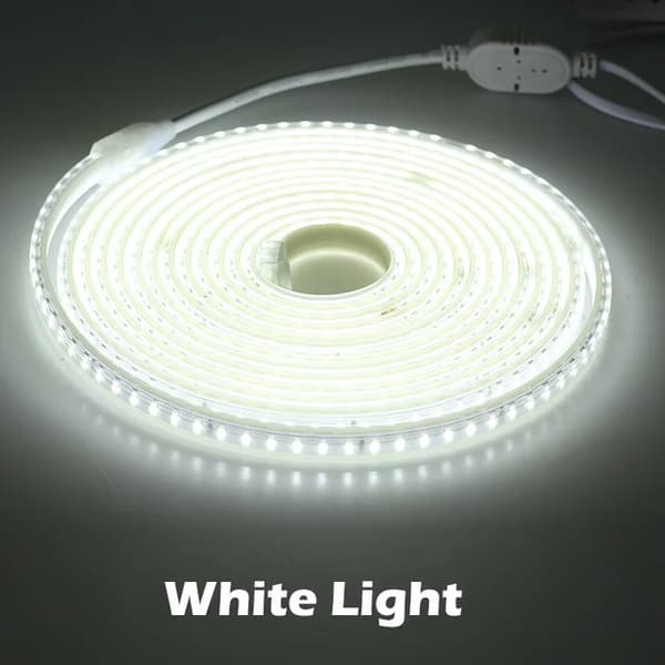LED-remsa, hög ljusstyrka, inomhus/utomhus dekorativ belysning, Vit Ljus, 8M