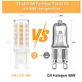 Miniatyrbild 4 av 9: Bomclap 5-pack G9 LED-lampor 3W 3000K varmvit ersätter 28W-40W halogen, ej dimbar