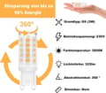 Miniatyrbild 2 av 9: Bomclap 5-pack G9 LED-lampor 3W 3000K varmvit ersätter 28W-40W halogen, ej dimbar