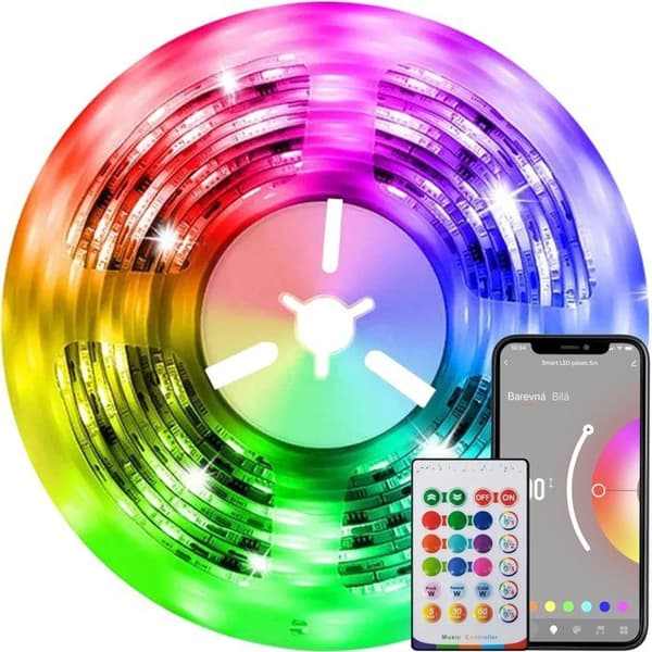 IMMAX NEO LITE 5m intelligent LED-band, RGB, CCT, färg, dimbar, wifi, MUSIK, IR-förar