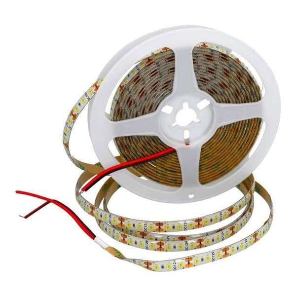 LED Strip 12V Kallvit 6000K 600LED Rulle 5 Meter IP65 Utomhus SMD2835 Högkvalitativ 3M självhäftande bas