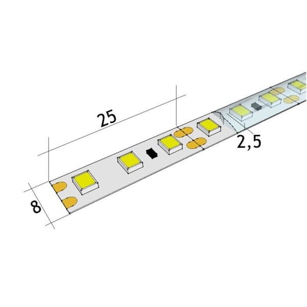 LED Strip 12V Kallvit 6000K 600LED Rulle 5 Meter IP65 Utomhus SMD2835 Högkvalitativ 3M självhäftande bas