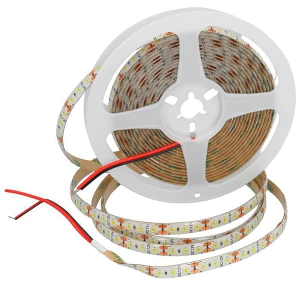 LED Strip 12V Kallvit 6000K 600LED Rulle 5 Meter IP65 Utomhus SMD2835 Högkvalitativ 3M självhäftande bas