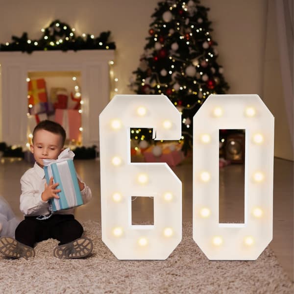 Valoisa numerokehys, 20 LED-lamppua, paristokäyttöinen