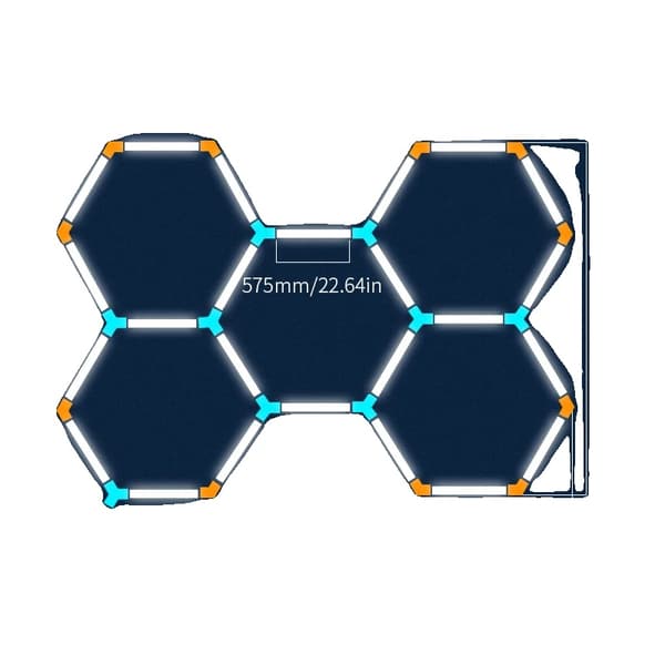 Garagebelysning, Hexagon Design, 6000-6500K Farvetemperatur, Ikke-dæmpbar,HC-3122-575