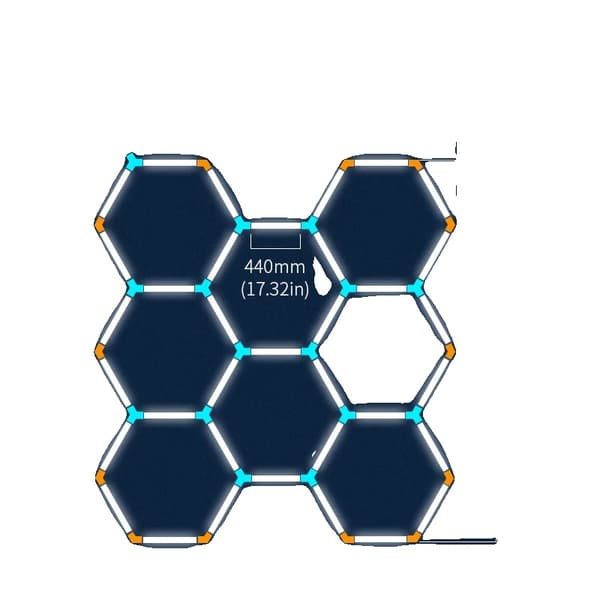 Garagebelysning, Hexagon Design, 6000-6500K Farvetemperatur, Ikke-dæmpbar,HC-2524-440