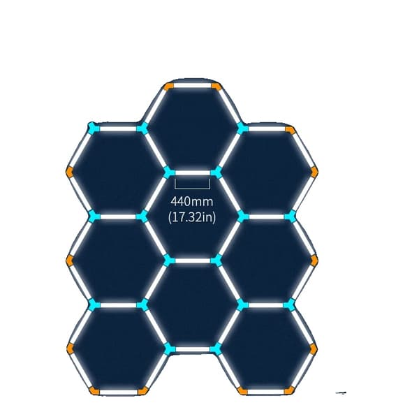 Garagebelysning, Hexagon Design, 6000-6500K Farvetemperatur, Ikke-dæmpbar,HC-2924-440